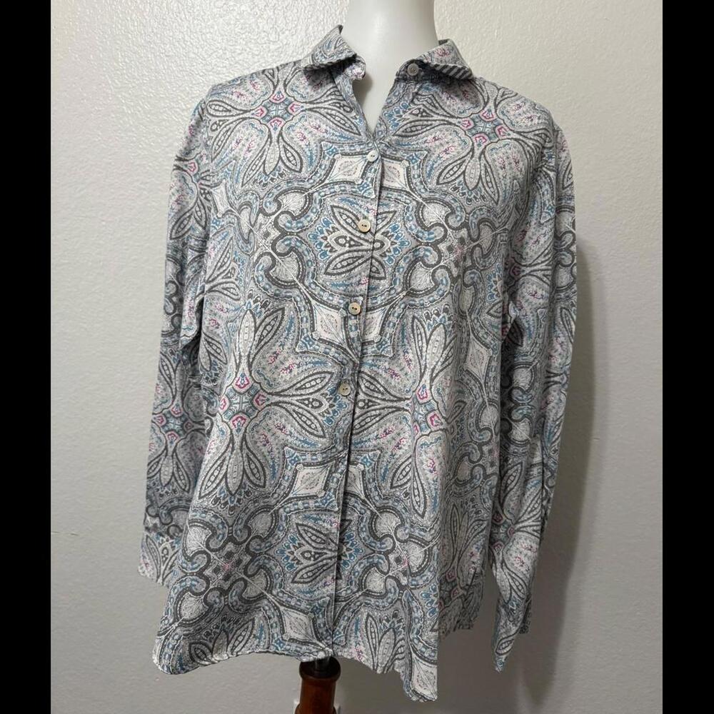 Stylish Paisley Print Button-Up Shirt